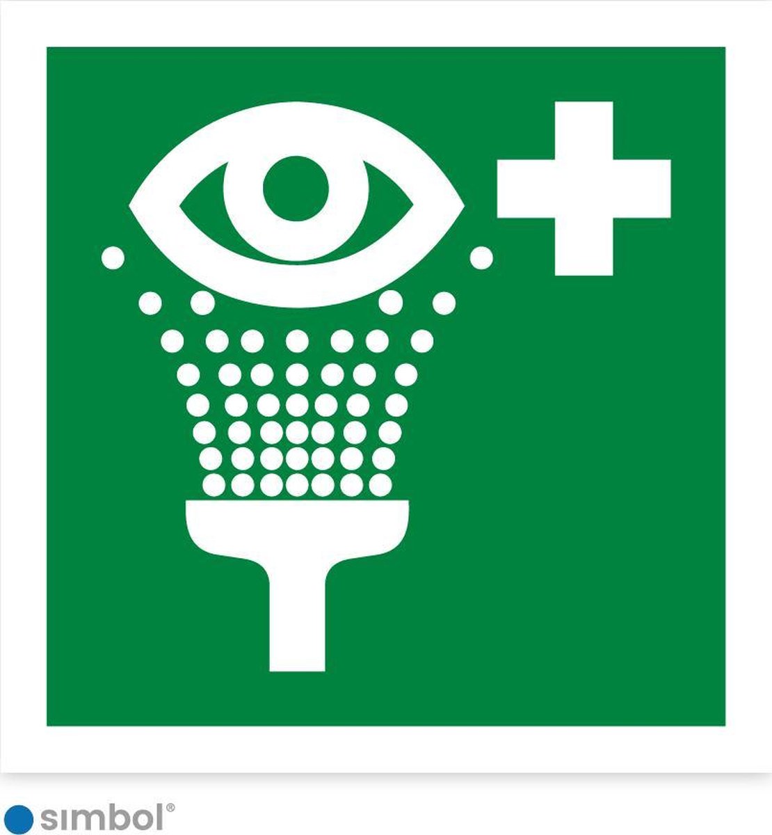 Simbol - Stickers Oogdouche - Oogspoeldouche (E011) - Duurzame Kwaliteit - Formaat 10 x 10 cm.
