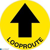 Simbol - Vloerstickers Looproute met Pijl - Corona Stickers - Anti-Slip - Formaat ø 40 cm.