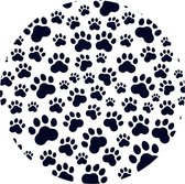 Muismat / Mousepad | Rond 20 cm | Pootafdrukken Hond / Kat