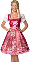 Dirndline Kostuum jurk -L- Dirndl Embroidery Oktoberfest Roze/Rood