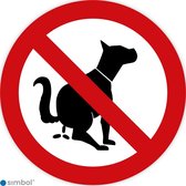 Simbol - Stickers Dierlijke Uitwerpselen / Hondenpoep Verboden - Hier Geen Hondenpoep - Duurzame Kwaliteit - Formaat ø 10 cm.