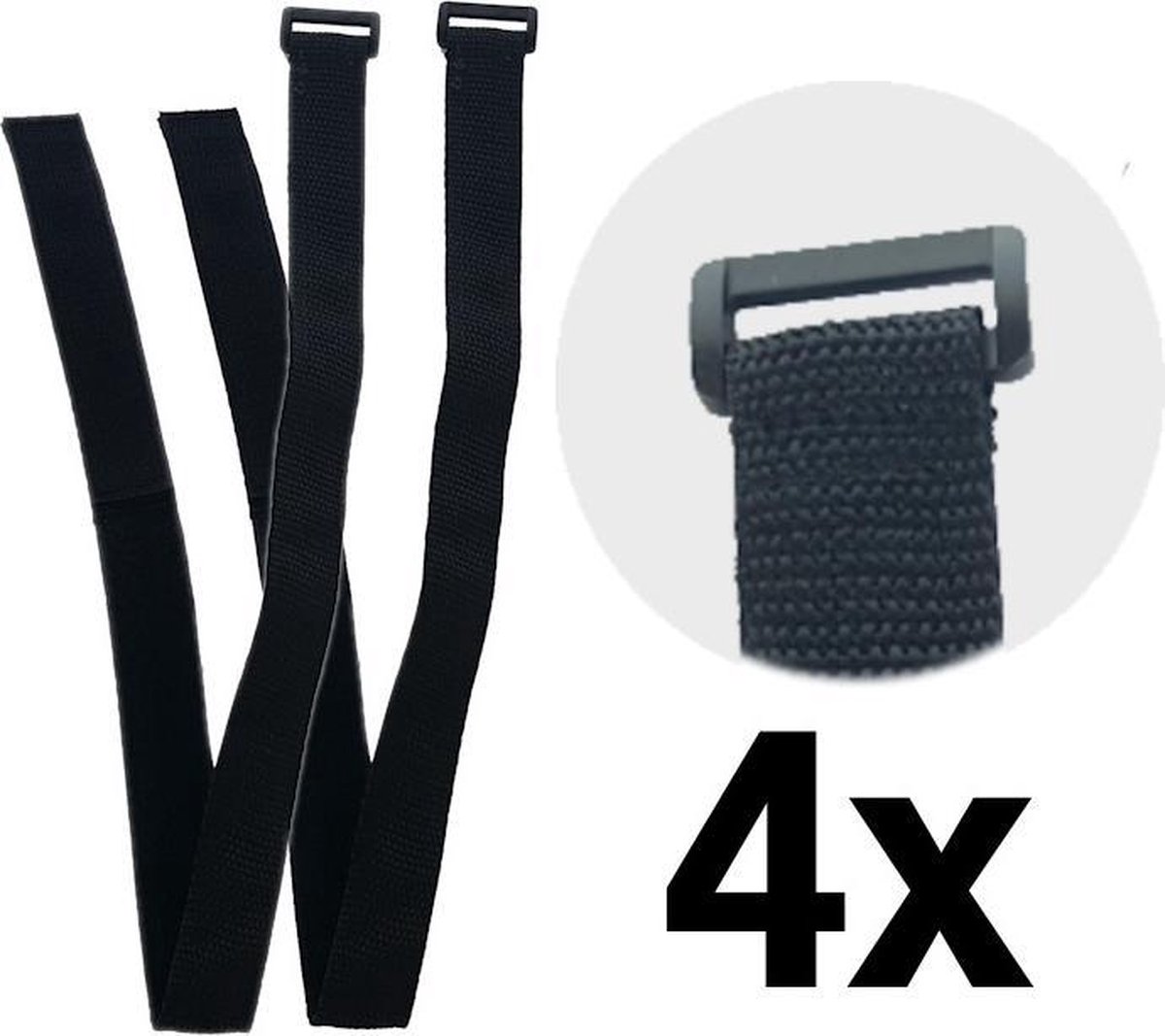 Hoverkart Bandjes Klittenband - Bevestigingsriemen met Gespen - Hoverseat Riempjes - 2 paar / 4 stuks