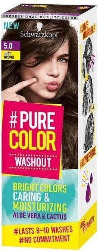 SCHWARZKOPF Pure Color Washout hair dye 5.0 Just Brown | bol.com