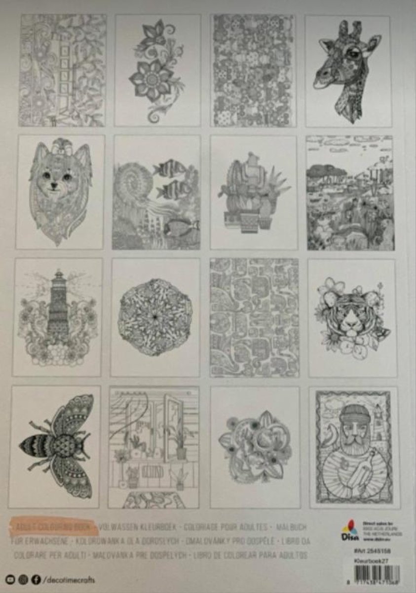 Adult Colouring Book Deco Time Kleurboek voor volwassenen