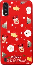 ADEL Siliconen Back Cover Softcase Hoesje Geschikt voor Samsung Galaxy A01 - Kerstmis Rood