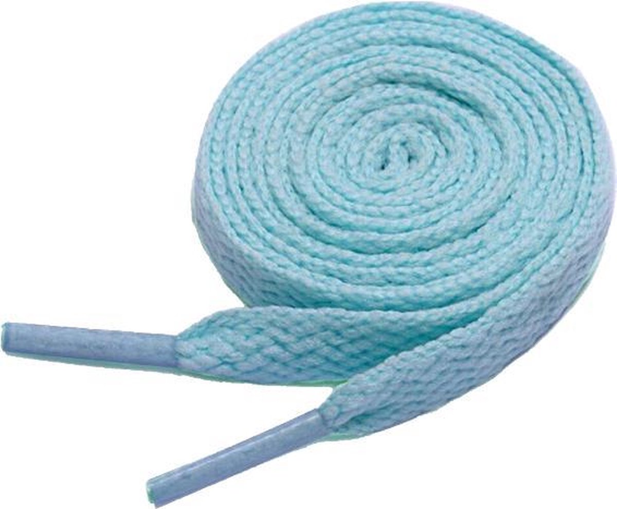 Schoenveters - Veters - Sneakerveters - Fat Laces - Plat - Lichtblauw - Veterlengte 110 cm – Breedte 10 mm
