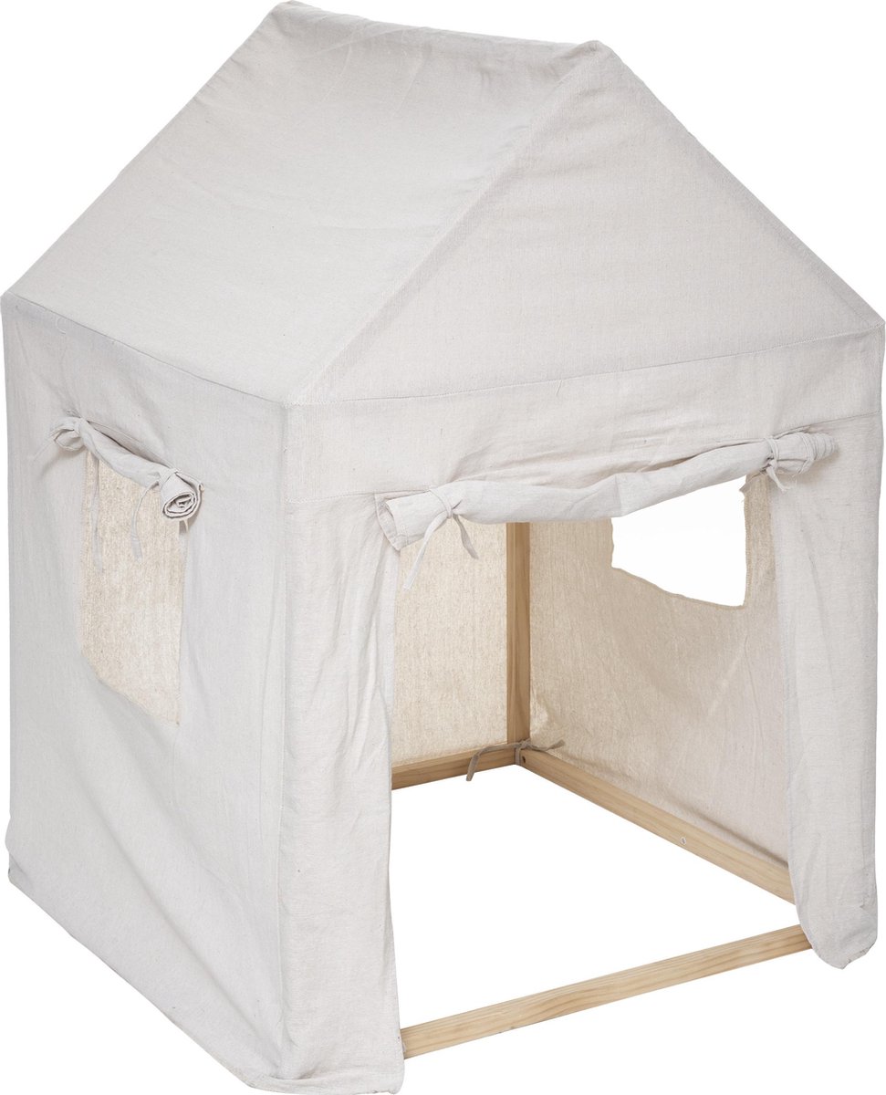 Atmosphera Kids Speelhuisje met canvas - Dennehout - Tent - 77.5 X 77.5 X H116 CM - Speeltent — afbeelding 4