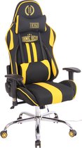 Game stoel - Bureaustoel - Sportief - Massage - Stof - Geel/zwart - 45x54x138 cm