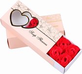 Badzeep bloemen geschenkdoos (10 roosjes) Rood - moederdag cadeautje - cadeau voor haar - mama - geschenkset - liefde - verjaardag - vrouw