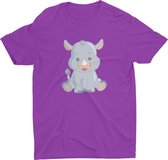 Pixeline Rhino #Purple 130-140 t/m 10 jaar - Kinderen - Baby - Kids - Peuter - Babykleding - Kinderkleding - Rhino - T shirt kids - Kindershirts - Pixeline - Peuterkleding