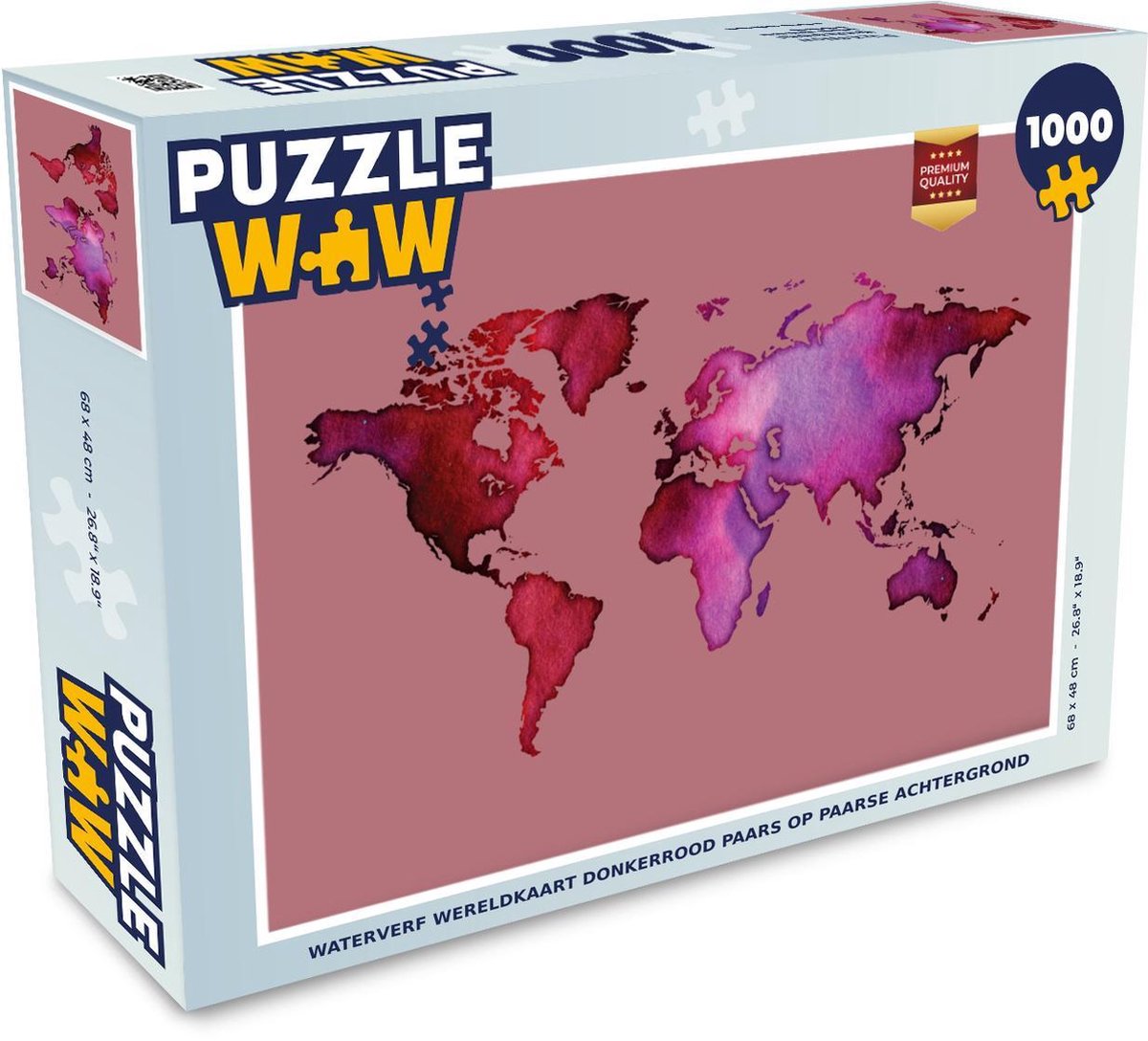 Puzzle 1000 pièces adultes Carte du monde aquarelle 1000 pièces - Carte ...