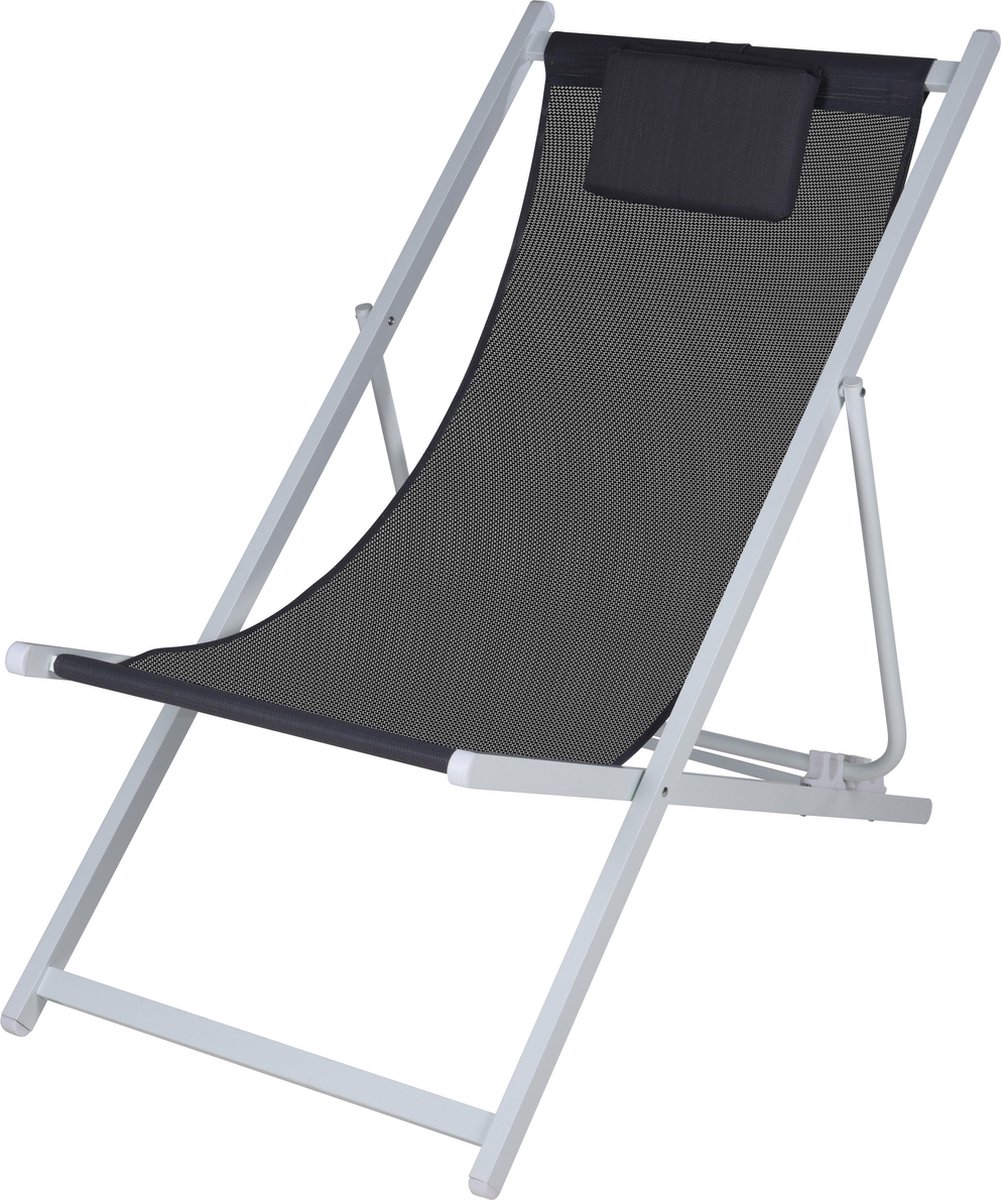 Outdoor Strandstoel Aluminium - vouwstoel - ligstoel - campingstoel - Grijs