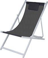 Plein air Beach chair Aluminium - chaise pliante - transat - chaise de camping - Grijs