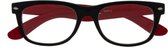 Icon Eyewear NCR013 leesbril +4.00 WF frame zwart met rood - rechthoekig
