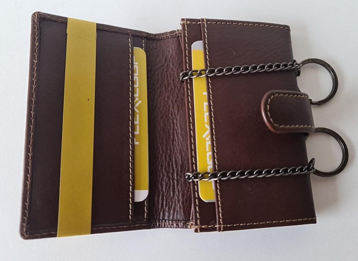Flexloop Leren Sleuteletui - Sleutelbeursje - Dark brown