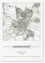 Stadskaart Amersfoort - Plattegrond Amersfoort - city map – Dibond muurdecoratie 30 x 40 cm