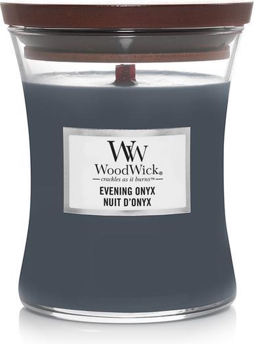 WoodWick Hourglass Medium Geurkaars - Evening Onyx - Woodwick