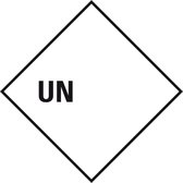 Beschrijfbare UN sticker, zeewaterbestendig 150 x 150 mm