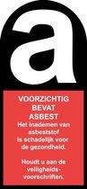 Voorzichtig, bevat asbest sticker 35 x 70 mm