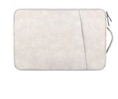 Hulsels - Leren laptophoes voor Macbook Air/Pro / Acer / ASUS / HP / Lenovo - laptop hoes- notebook - licht grijs - 15.4 inch - laptop sleeve