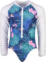 Snapper Rock - UV Badpak Longsleeve voor meisjes - Rain Forest - Blauw