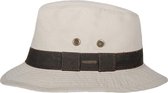 Hatland - UV Fedora hoed voor heren - Okaton - Gebroken wit - maat L (59CM)