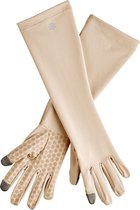 Coolibar - UV-werende handschoenen met mouw voor volwassenen - Bona - Beige - maat XS (15-16,5cm)