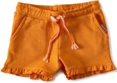 Little Label - fancy meisjes sweatshorts - orange - maat: 98/104 - bio-katoen