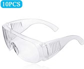 Outlook LichtGewicht Veiligheidsbril Transparant Universeel 10 stuks| Polycarbonaat | CE gekeurd | Vuurwerkbril | Beschermbril | Oogbeschermer | Spatbril | Stofbril | Overzetbril