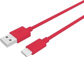 USB-Kabel Type C, 1 meter, Rood - PVC - Celly | Procompact