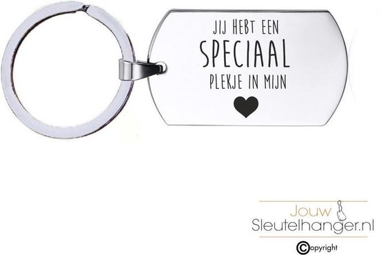Sleutelhanger RVS - Jij Hebt Een Speciaal Plekje In Mijn Hart | bol.com
