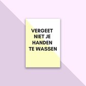 Corona Posters - Handen Wassen - Set 5 stuks Geel