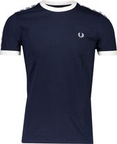 Fred Perry T-shirt Blauw Getailleerd - Maat XS - Heren - Lente/Zomer Collectie - Katoen