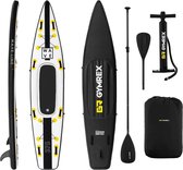 Gymrex Sup Board Opblaasbaar - Sup - 120 kg - Zwart - Geel - met peddel en accessoires