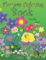 Flowers coloring book for kids ages 4-8