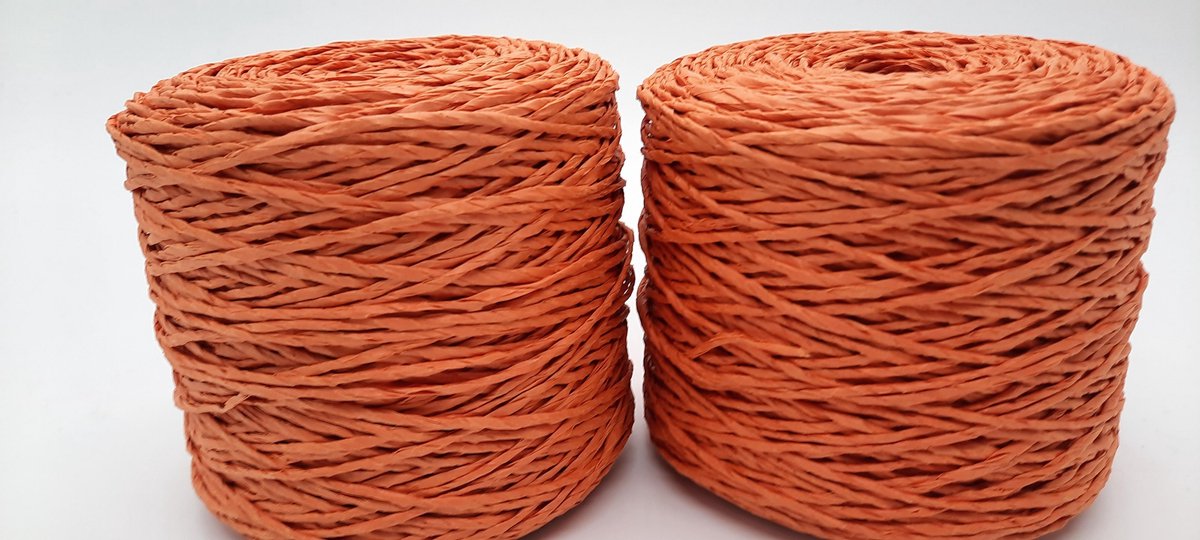 Papier garen - Oranje - 2 mm - 230m - 250gr - Haken Breien Weven Punniken - 100 % papier