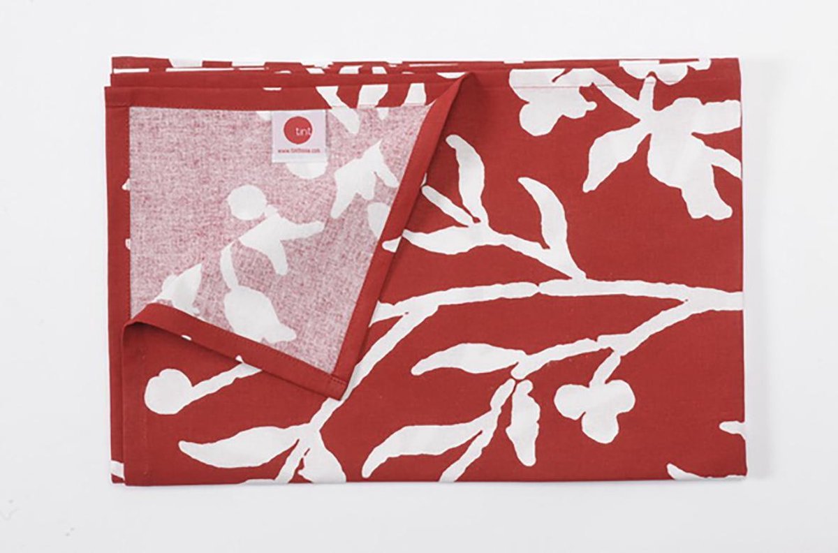 TINT AJOURE UNI TAFELLOPER 50X150 FLOWER/CHILI
