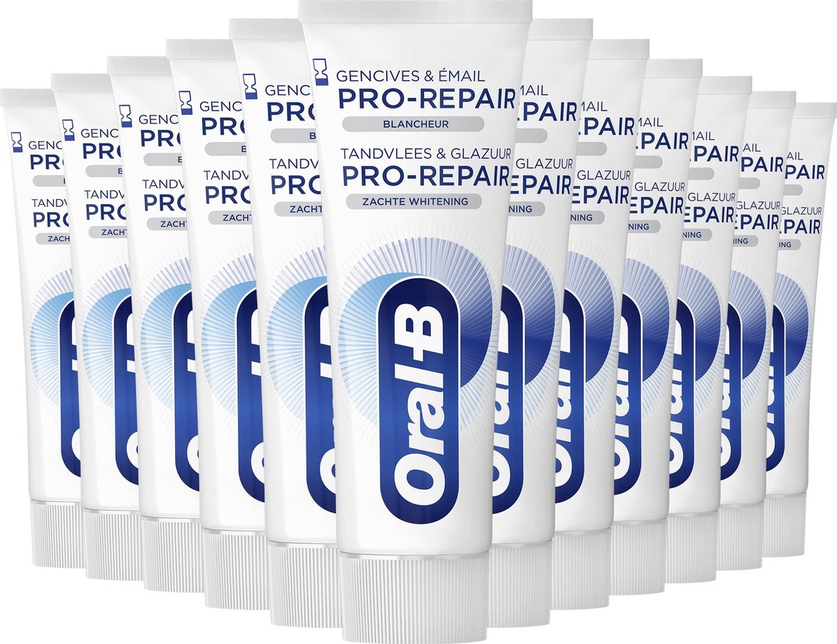 12x Oral-B Tandpasta Pro-Repair Tandvlees & Glazuur Zachte Whitening 75 ml