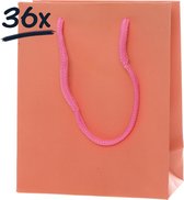 36st stevige draagtassen papier (14x17x7)cm | cadeautasje | zak | gift bag | verpakking | gedraaid koord greep
