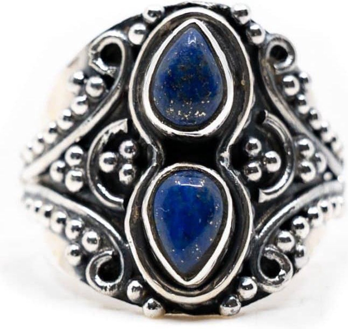 Edelsteen Ring Lapis Lazuli 925 Zilver “Vizrea” (Maat 17)
