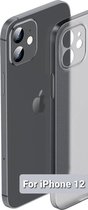 iPhone 12 case Grijs - iPhone 12  hoesje Transparant grijs - Apple hoesje - 6,1 inch