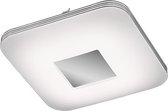 LED Plafondlamp - Trinon Vonys - 25W - Aanpasbare Kleur - Dimbaar - Afstandsbediening - Vierkant - Mat Chroom - Kunststof