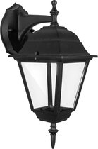 LED Tuinverlichting - Buitenlamp Nostalgisch - Igna Nuosty Down - E27 Fitting - Mat Zwart - Aluminium