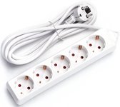 Verlengsnoer - Igna Synci - 3680W - 5 Stopcontacten - 3 Meter - Wit | Nederland