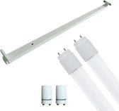 LED TL Armatuur met T8 Buis Incl. Starter - Igna Dybolo - 150cm Dubbel - 44W - Helder/Koud Wit 6400K - Beschermingsgraad IP20