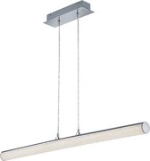 LED Hanglamp - Hangverlichting - Trinon Lagia - 10W - Warm Wit 3000K - RGBW - Rechthoek - Mat Chroom - Aluminium