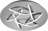 LED Plafondlamp - Trinon Dolpha - 18W - Warm Wit 3000K - 6-lichts - Dimbaar - Rond - Mat Nikkel - Aluminium