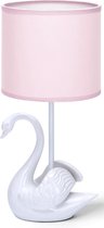LED Tafellamp - Tafelverlichting - Igna Juvino - E14 Fitting - Rond - Mat Wit/Roze - Keramiek