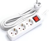 Verlengsnoer met Schakelaar - Igna Antris - 3680W - 3 Stopcontacten - 5 Meter - Wit | Nederland