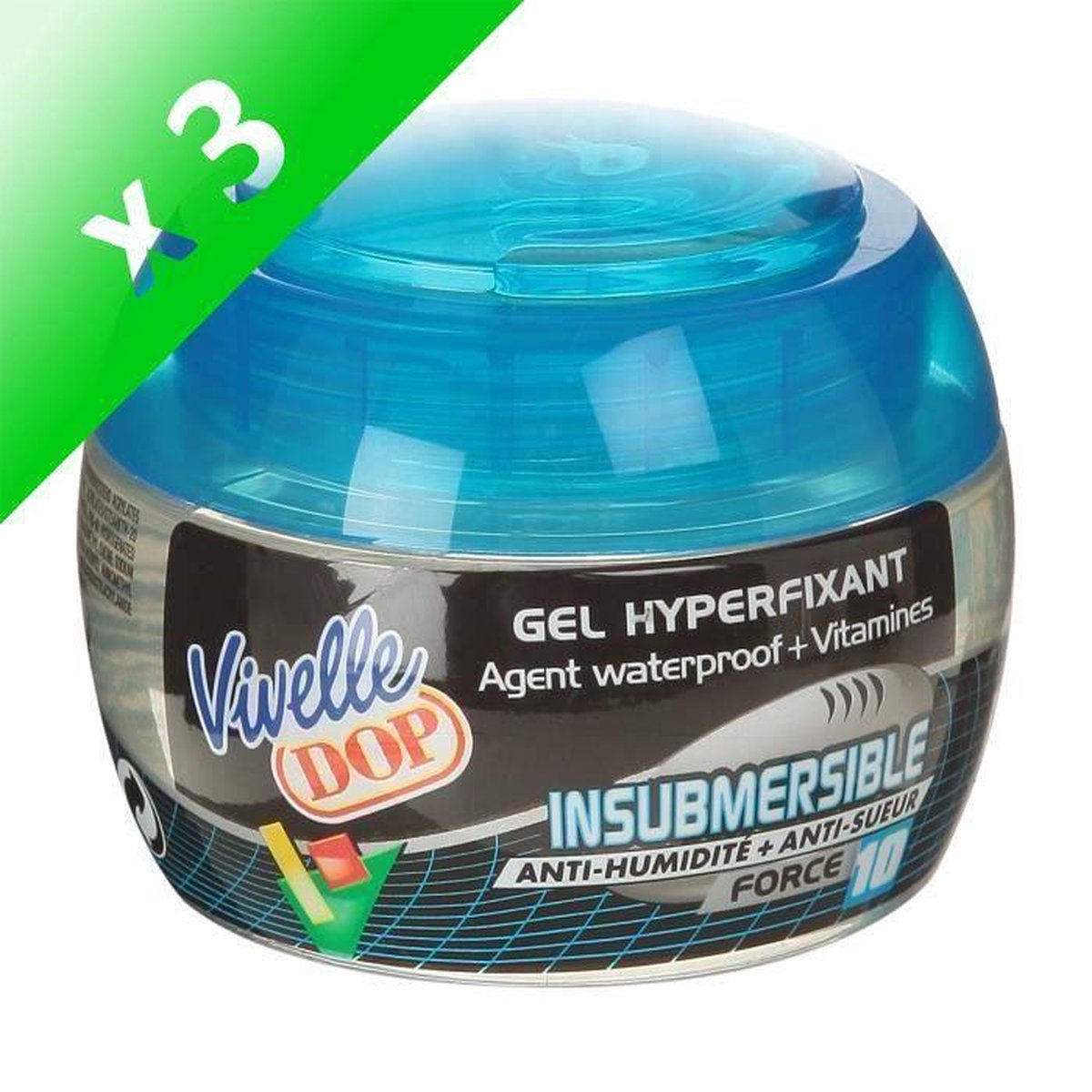 3 STUKS VIVELLE dop onzinkbare styling gel sterkte 10 anti-vochtigheid